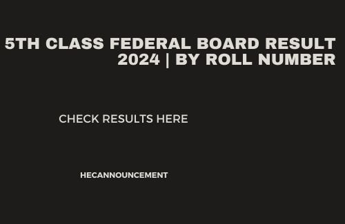 5th class federal board result 2024