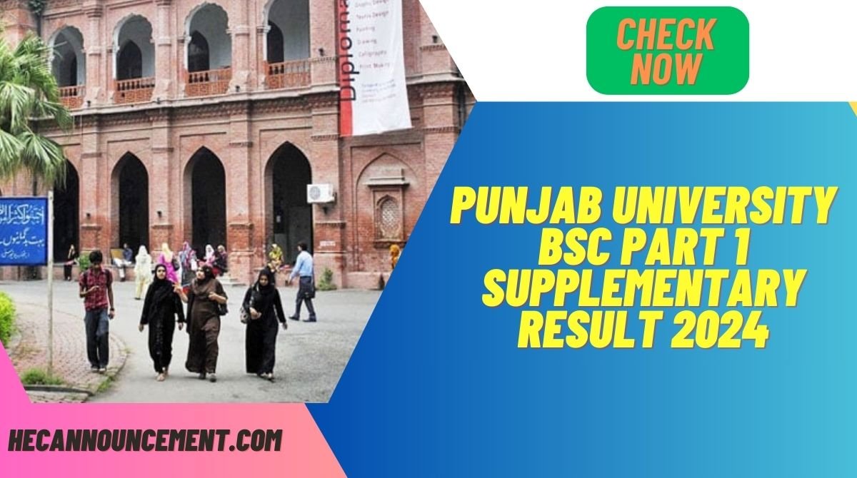 Punjab University BSC Part 1 Supplementary Result 2024